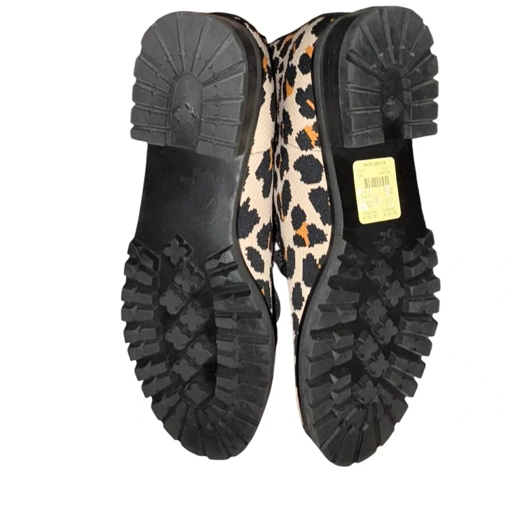 Kate Spade Merigue Boots 9.5 Knit Leather Leopard Lace Up boots‎ NEW